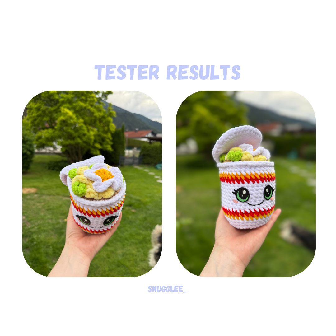 Instant Ramen Crochet Pattern Low Sew/No Sew