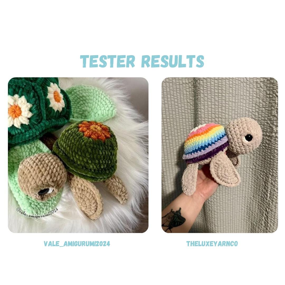 Baby Granny Square Turtle Crochet Pattern LOW SEW