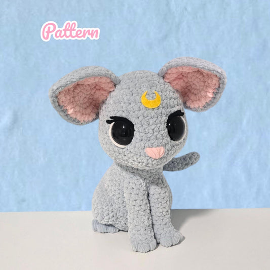 BUNDLE Large and Little Moon Cat Anime Cat Crochet Pattern