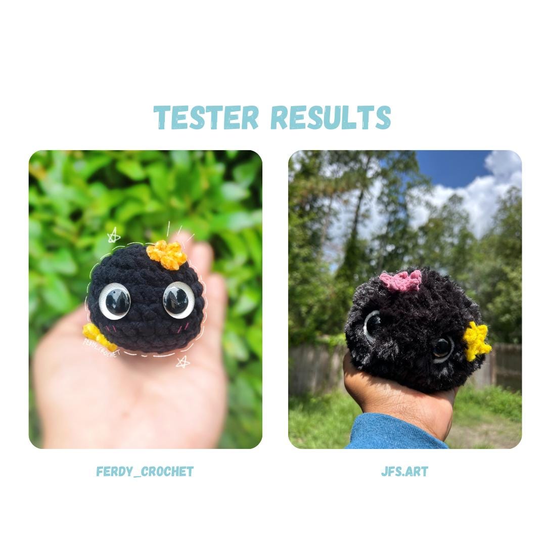 Chibi Coal Crochet Pattern NO SEW