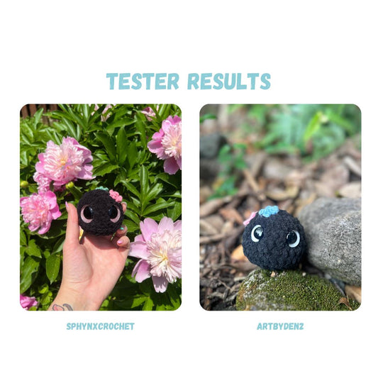 Chibi Coal Crochet Pattern NO SEW