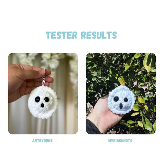 Mini Forest Ghost Keychain Crochet Pattern NO SEW