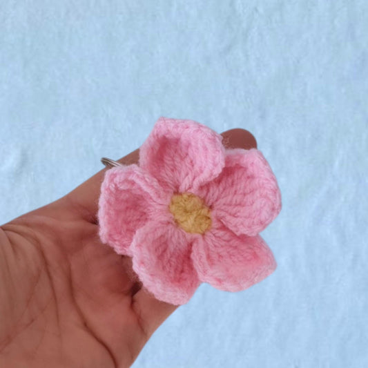 Japan Flower Keychain Crochet Pattern NO SEW