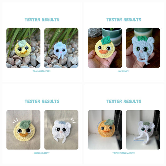 Mini Spirit Keychains Crochet Pattern LOW SEW Bundle