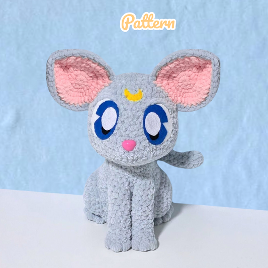 BUNDLE Large and Little Moon Cat Anime Cat Crochet Pattern