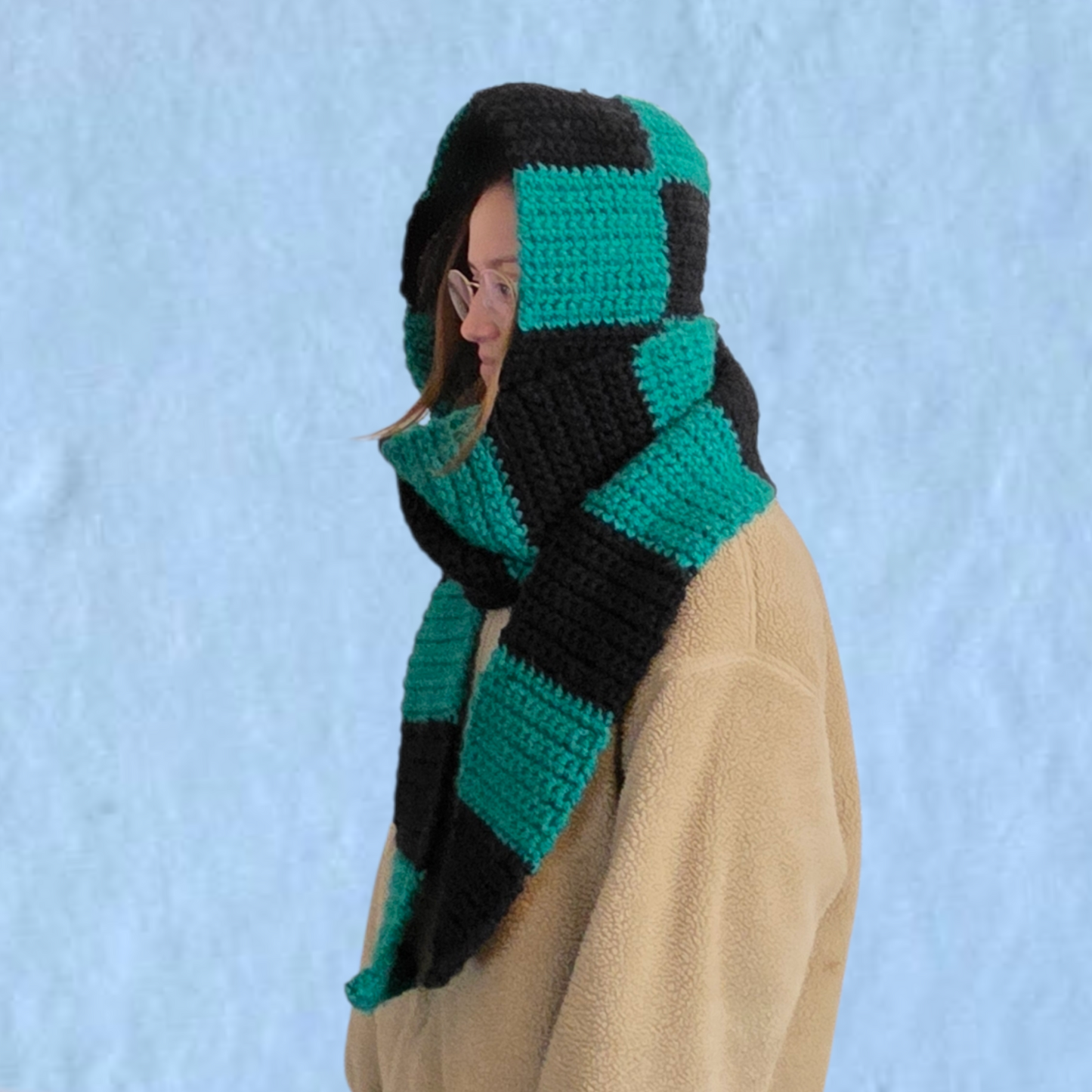 Demon Warrior Hooded Scarf Crochet Pattern