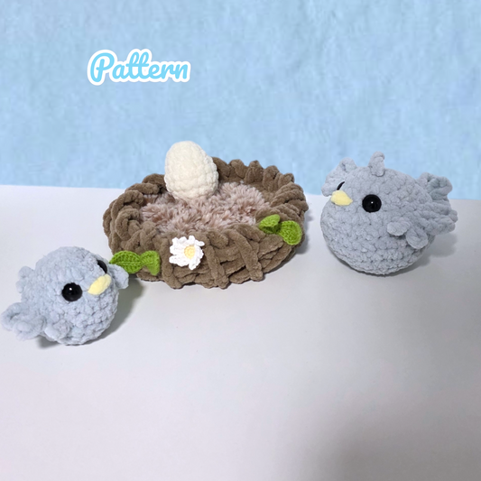 Bird Family Crochet Pattern NO SEW