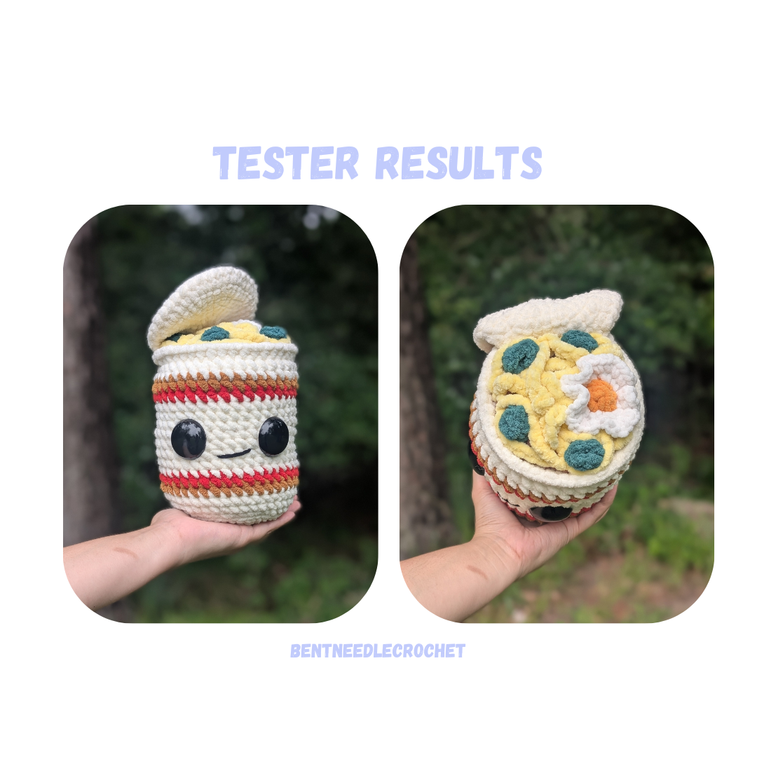 Instant Ramen Crochet Pattern Low Sew/No Sew