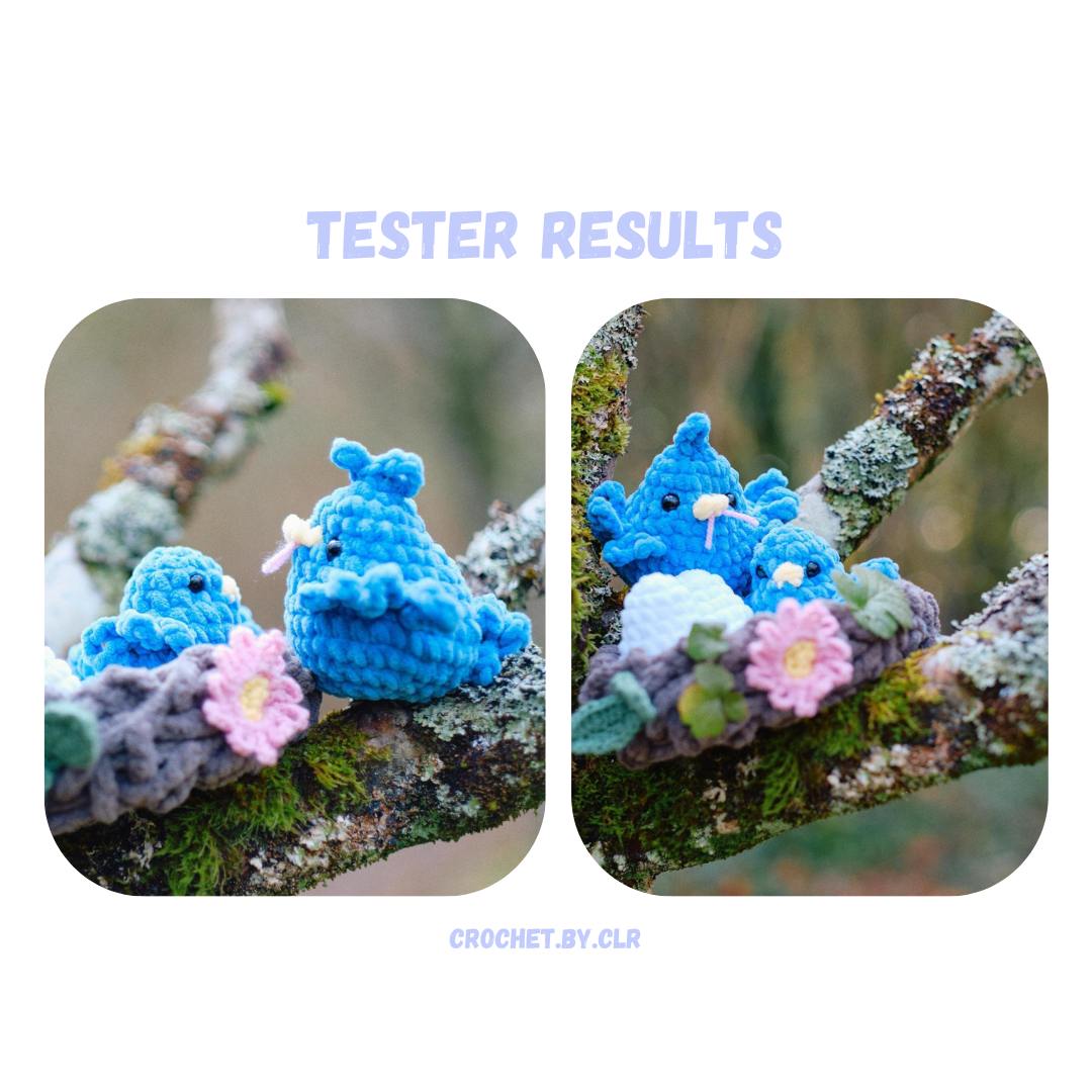 Bird Family Crochet Pattern NO SEW