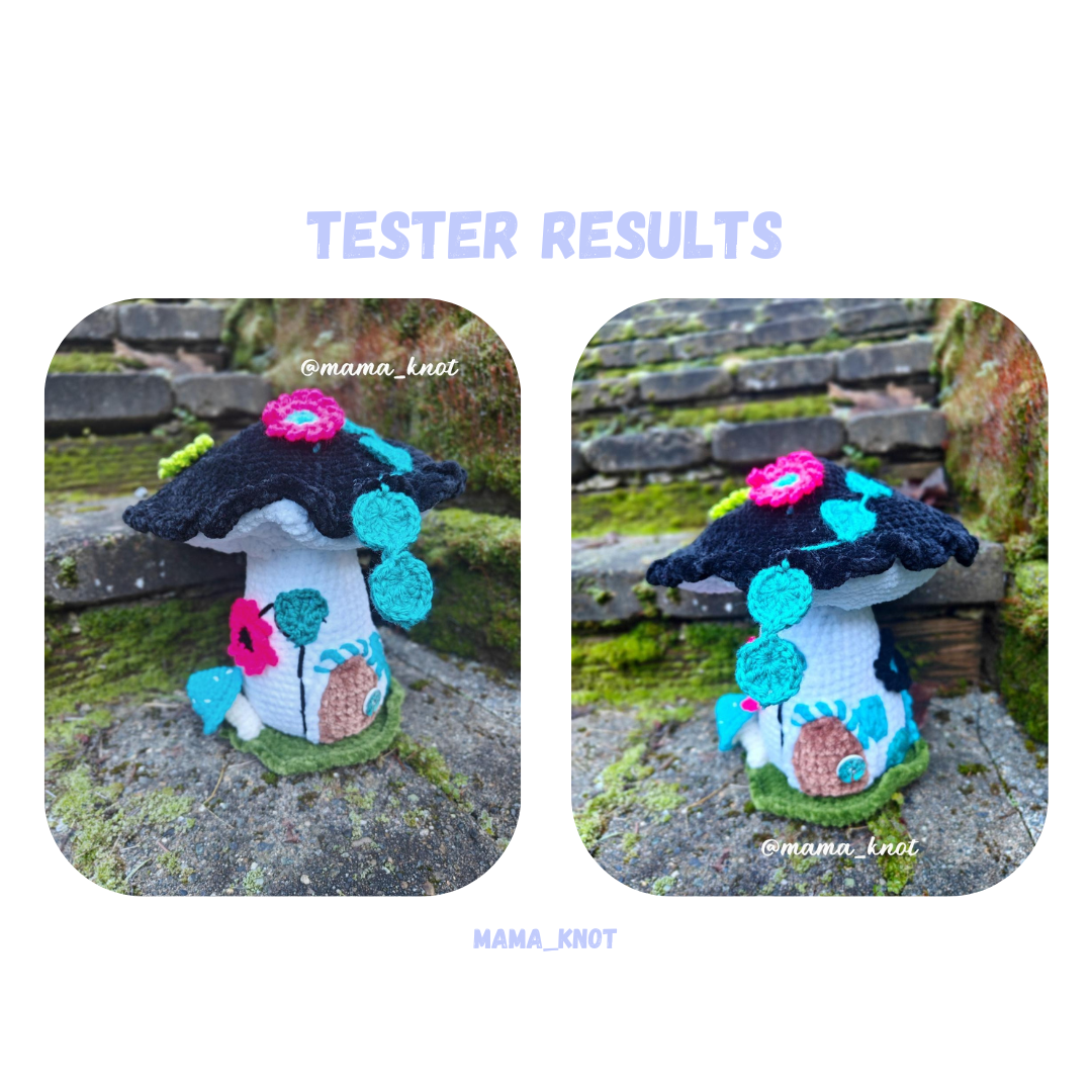 Mushroom Wood Cabin House Crochet Pattern LOW SEW