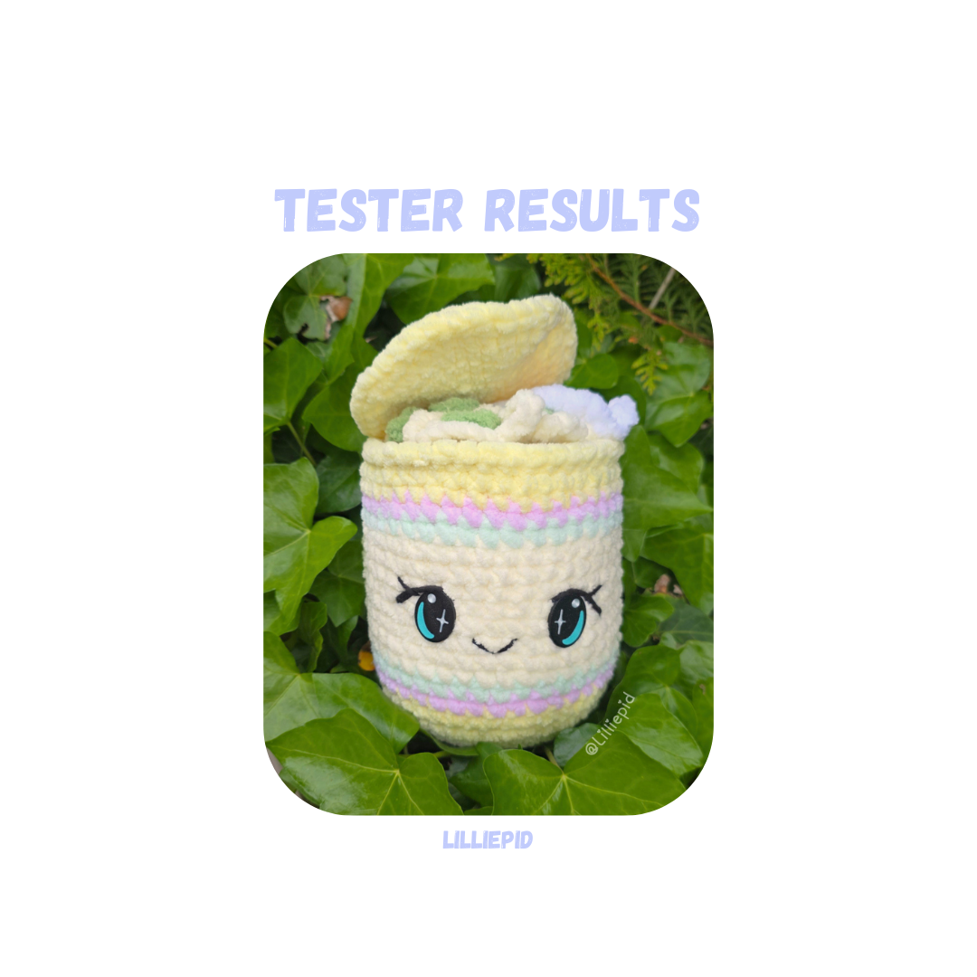 Instant Ramen Crochet Pattern Low Sew/No Sew