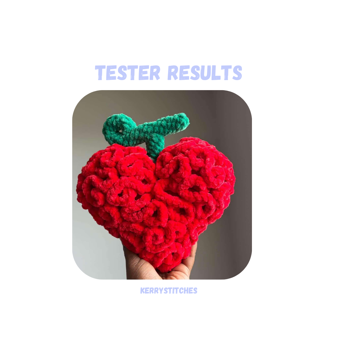 Heart Fruit Crochet Pattern / 2 in 1 Pattern: Low Sew and Sew Option