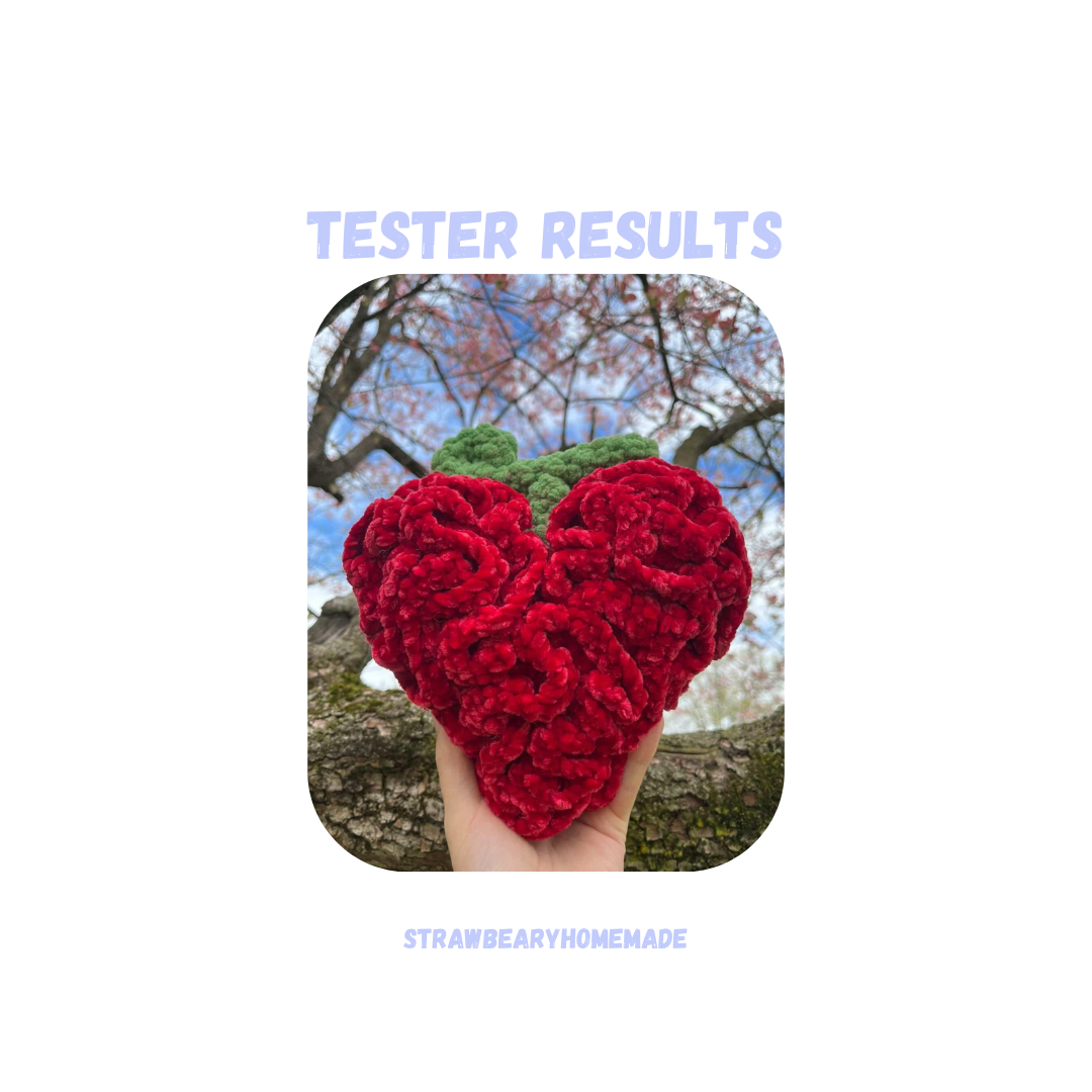 Heart Fruit Crochet Pattern / 2 in 1 Pattern: Low Sew and Sew Option