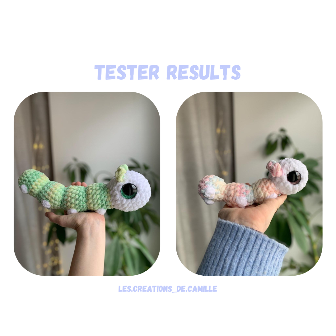 Caterpillar Duo Family Crochet Pattern LOW SEW