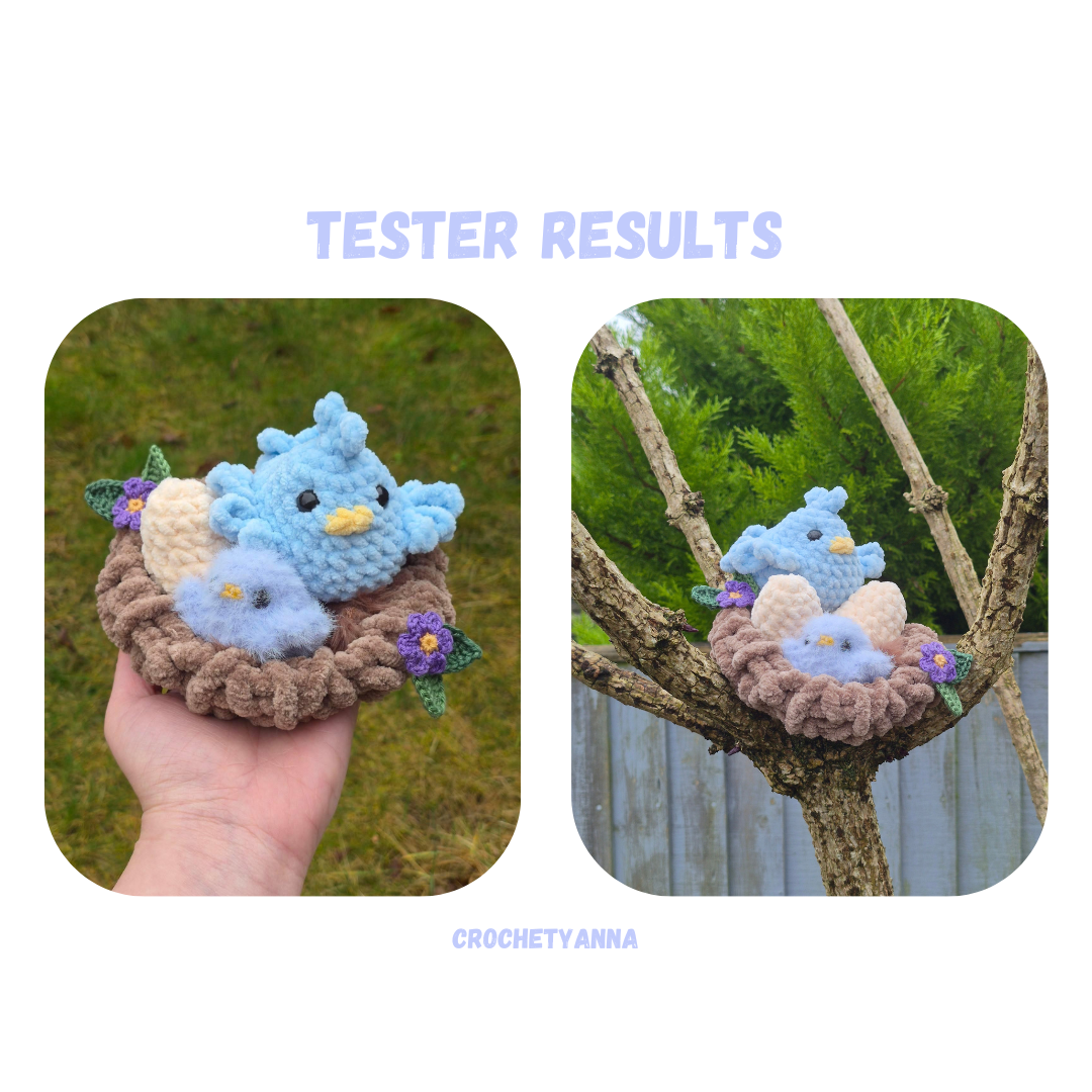 Bird Family Crochet Pattern NO SEW