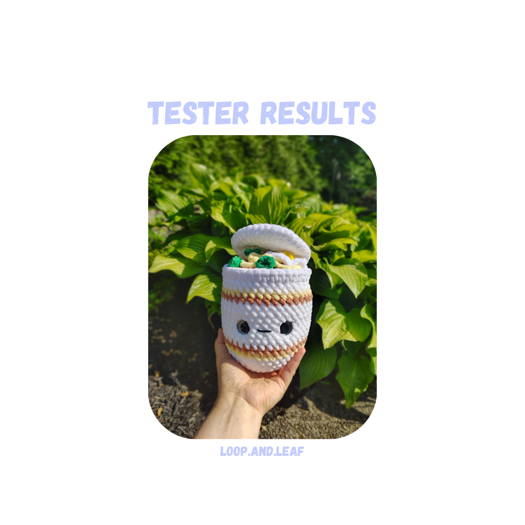 Instant Ramen Crochet Pattern Low Sew/No Sew