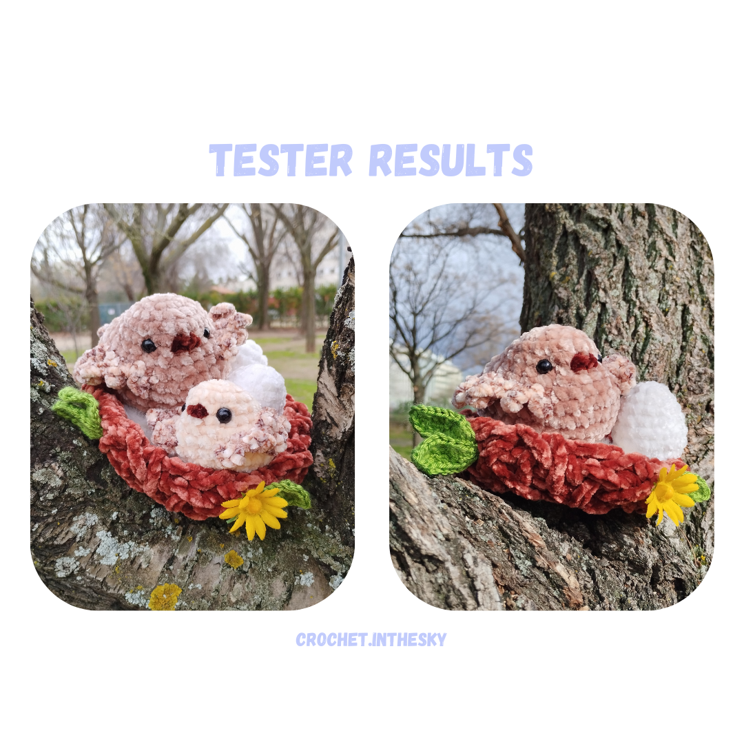 Bird Family Crochet Pattern NO SEW