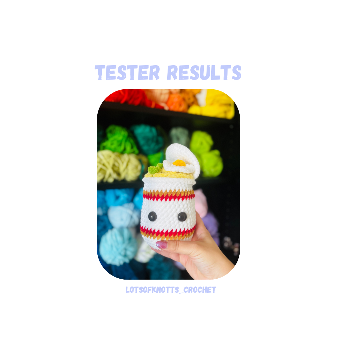 Instant Ramen Crochet Pattern Low Sew/No Sew