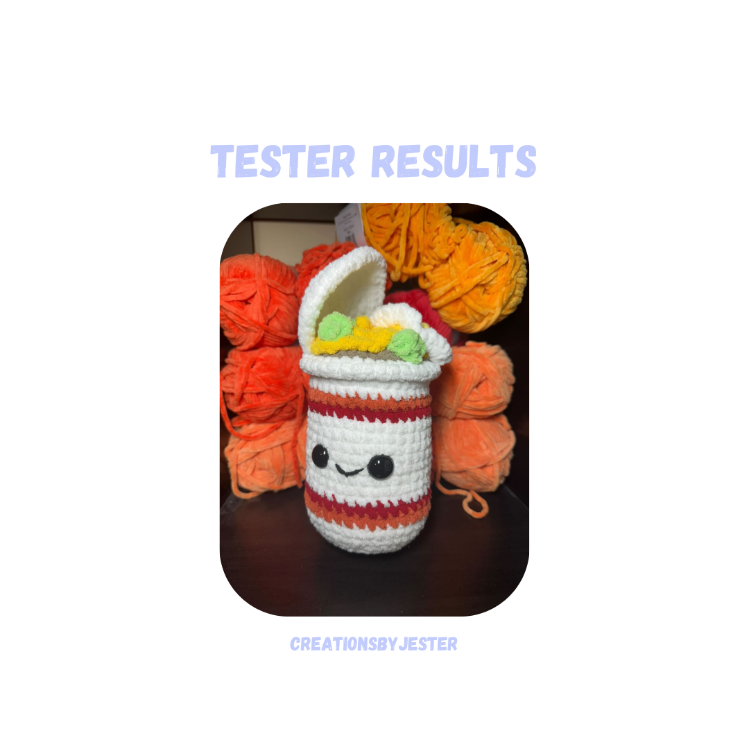 Instant Ramen Crochet Pattern Low Sew/No Sew
