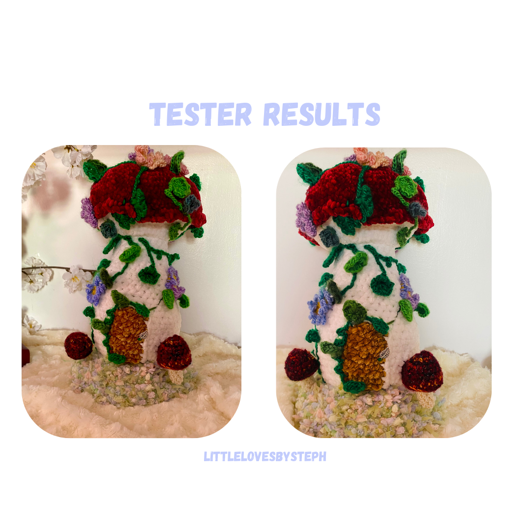 Mushroom Wood Cabin House Crochet Pattern LOW SEW