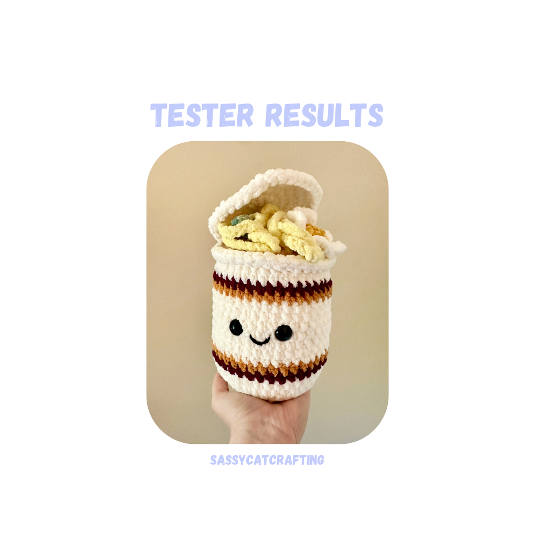 Instant Ramen Crochet Pattern Low Sew/No Sew