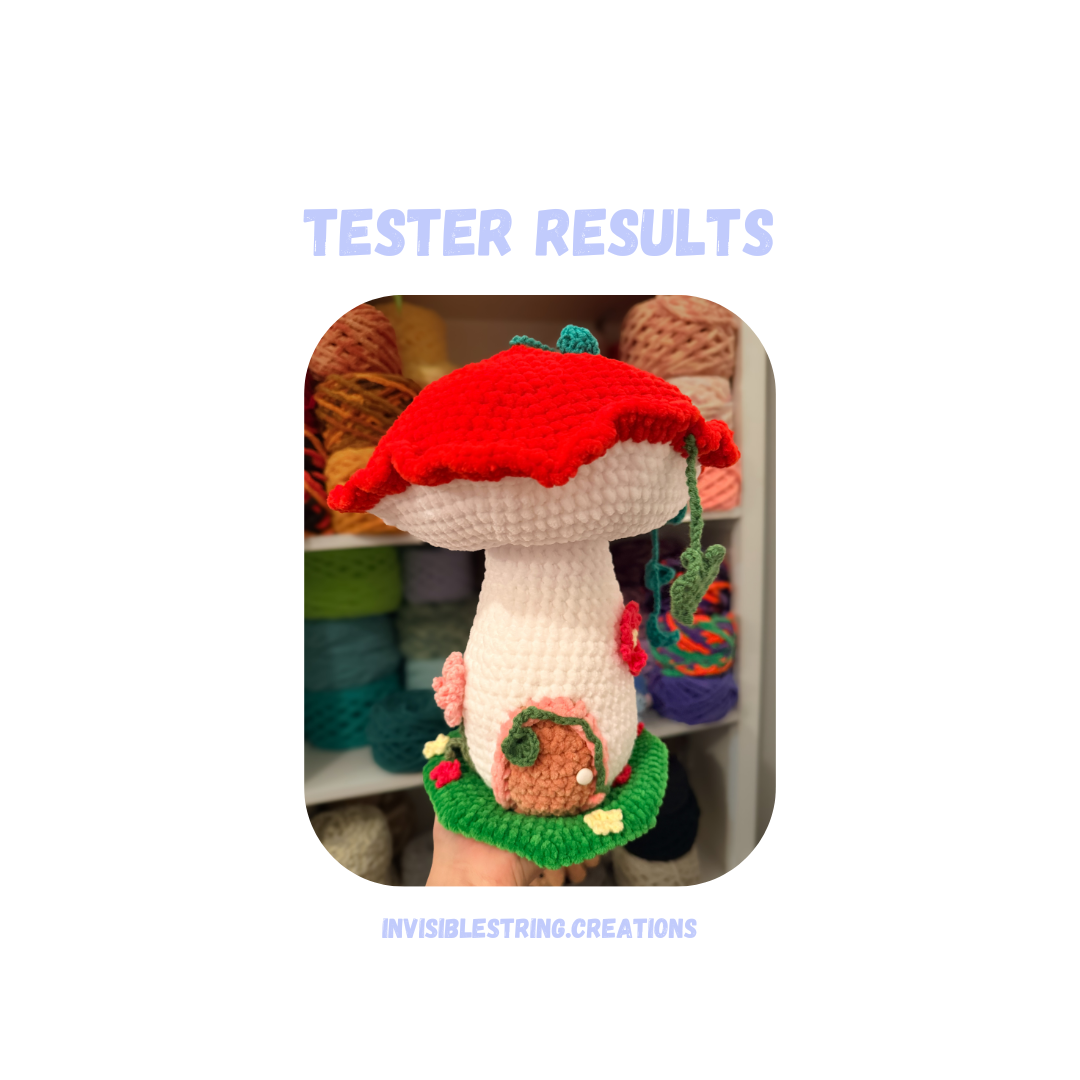 Mushroom Wood Cabin House Crochet Pattern LOW SEW