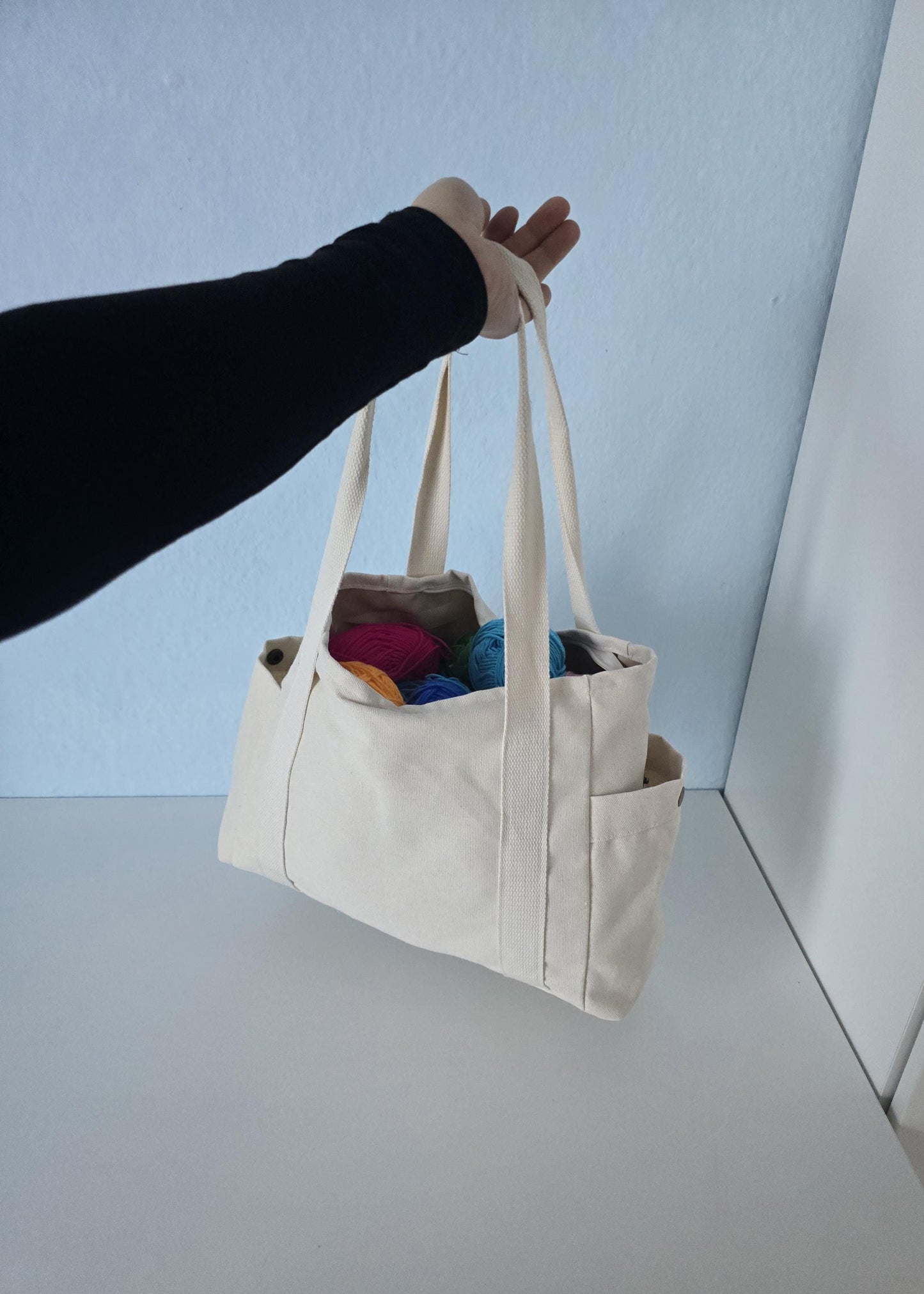 XL Canvas Bag Storage Yarn Bag Crochet Häkeln Personalized