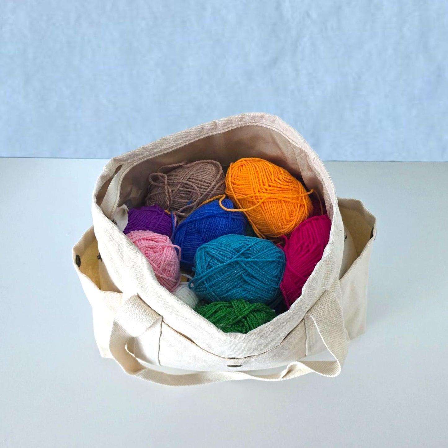 XL Canvas Bag Storage Yarn Bag Stricken Knitting Personalized