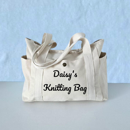 XL Canvas Bag Storage Yarn Bag Knitting Personalized