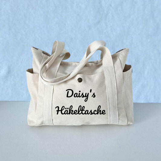 XL Canvas Bag Storage Yarn Bag Crochet Häkeln Personalized