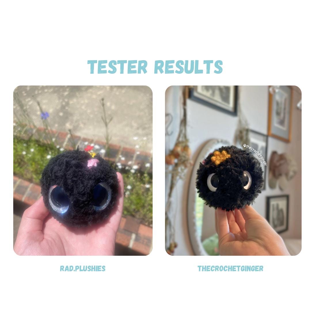 Chibi Coal Crochet Pattern NO SEW