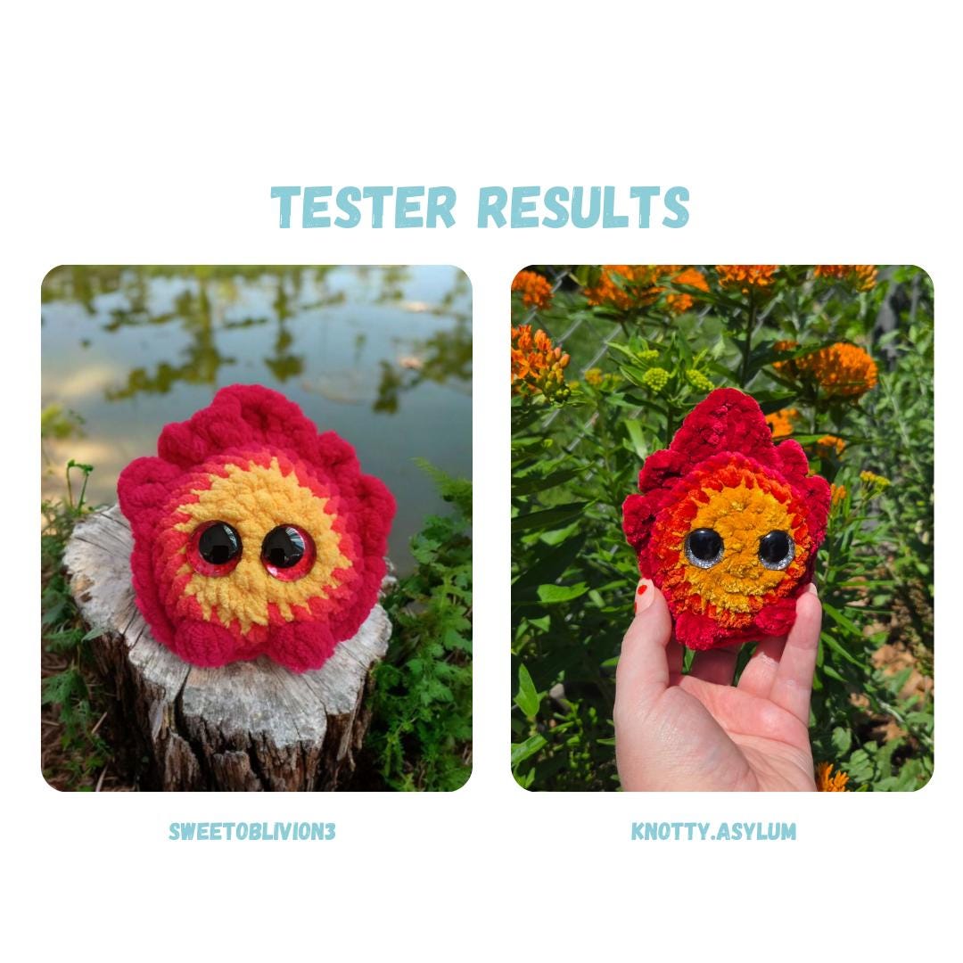 Chibi Fire Demon Crochet Pattern NO SEW