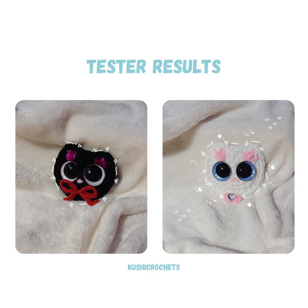 Mini Cat Keychains Crochet Pattern NO SEW Bundle