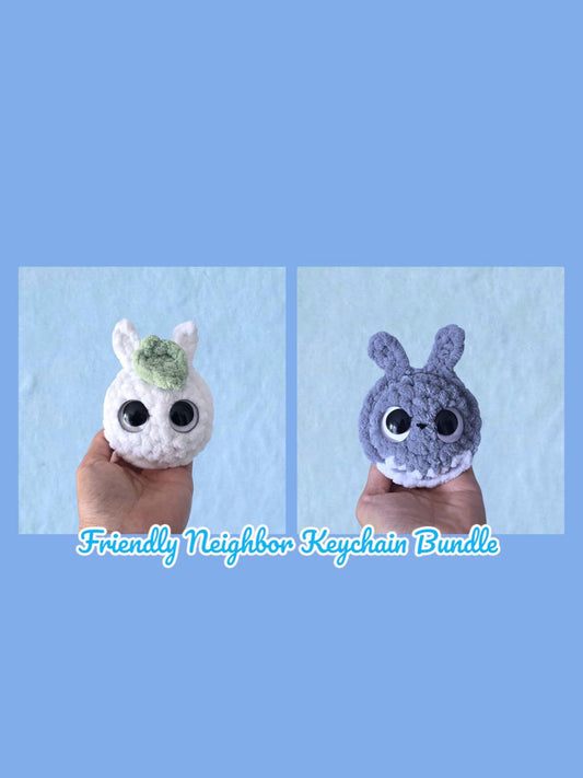 Mini Neighbor Keychains Crochet Pattern LOW SEW Bundle