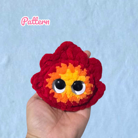 Mini Fire Demon Keychain Crochet Pattern NO SEW