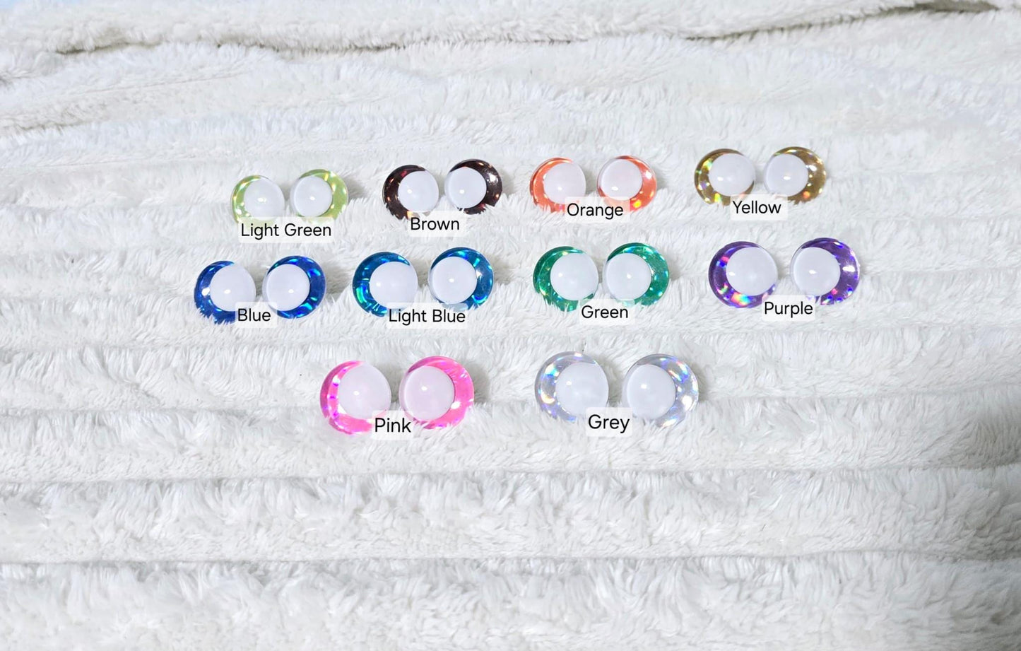 Safety Eyes White Chrom 12 - 25mm Sink Eyes Crocheting Amigurumi Toys