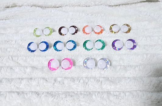 Safety Eyes White Chrom 12 - 25mm Sink Eyes Crocheting Amigurumi Toys