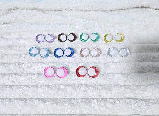 Safety Eyes White Sparkling 12 - 25mm Sink Eyes Crocheting Amigurumi Toys