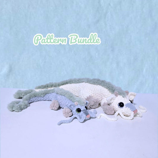 BUNDLE NO SEW Small & Baby Spirit Dragon Crochet Pattern