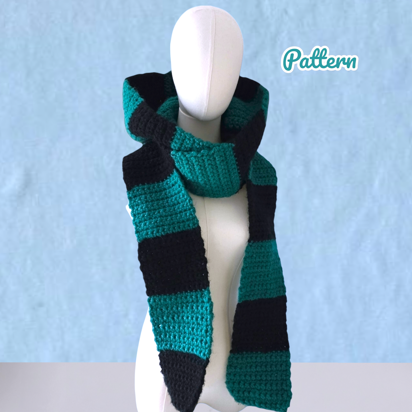 Demon Warrior Hooded Scarf Crochet Pattern