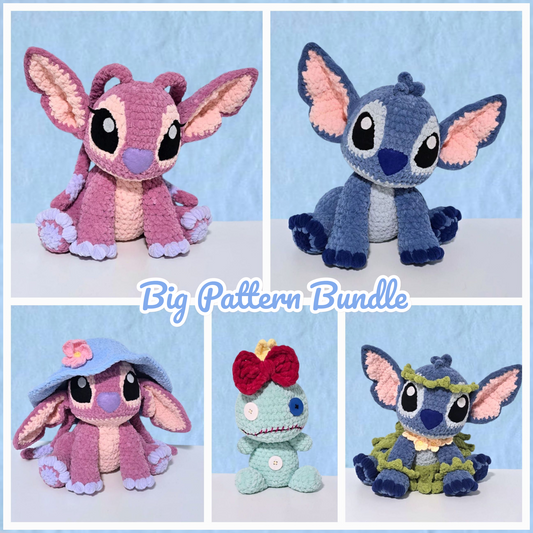 BIG BUNDLE Kauai Monster, Angel Monster and Scrump Crochet Pattern with Outfits