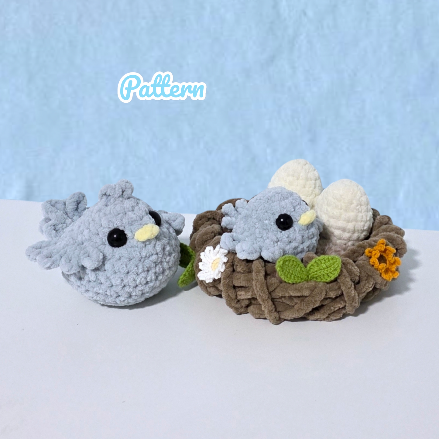 Bird Family Crochet Pattern NO SEW