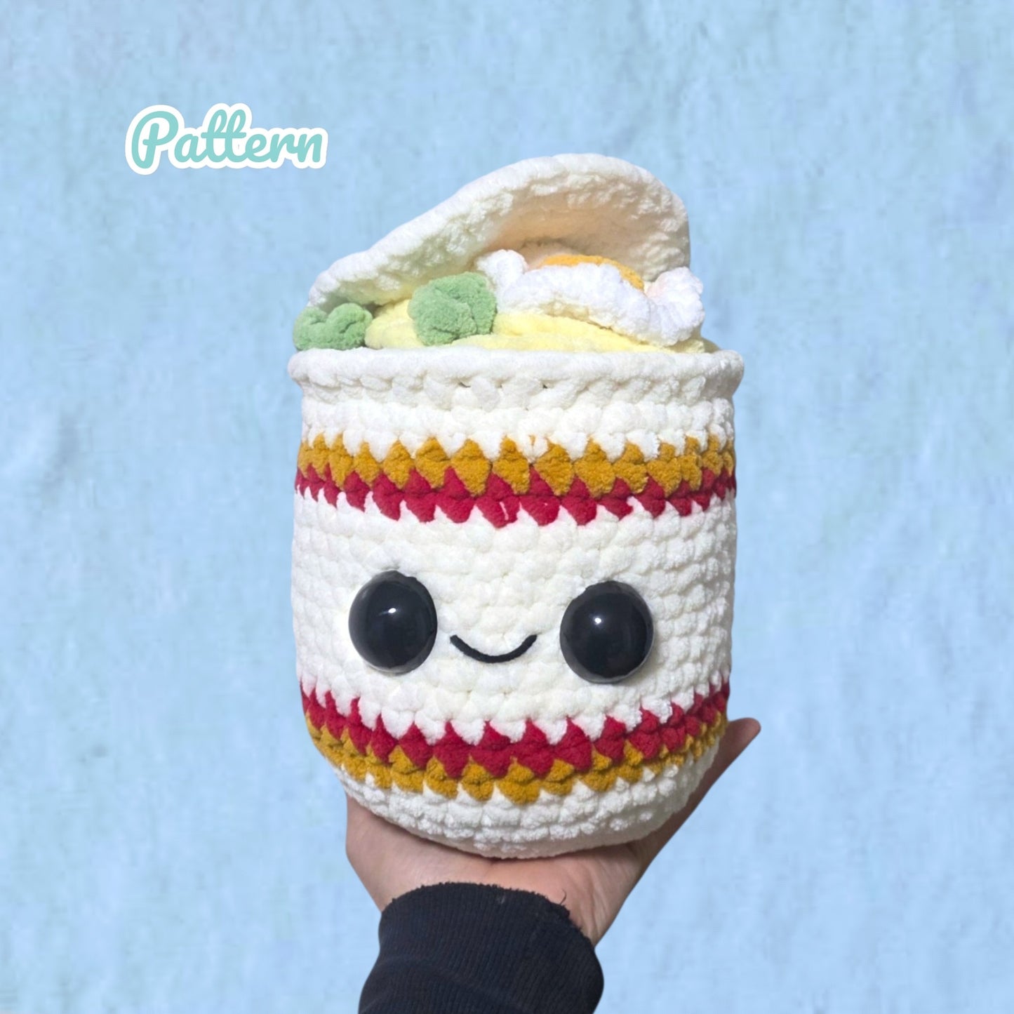 Instant Ramen Crochet Pattern Low Sew/No Sew