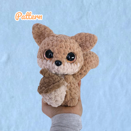 Squirrel with Acorn Crochet Pattern Low Sew