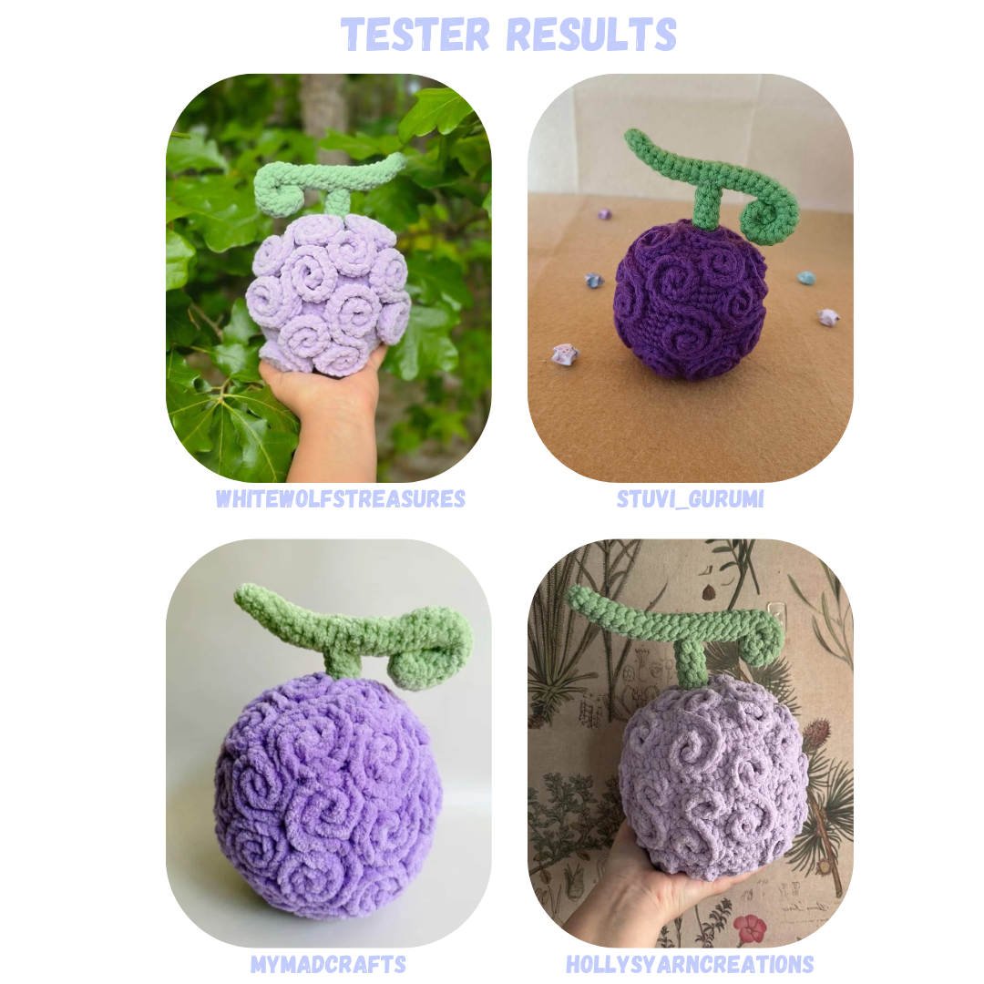 Devil Fruit BUNDLE Crochet Pattern 12 Fruit Designs