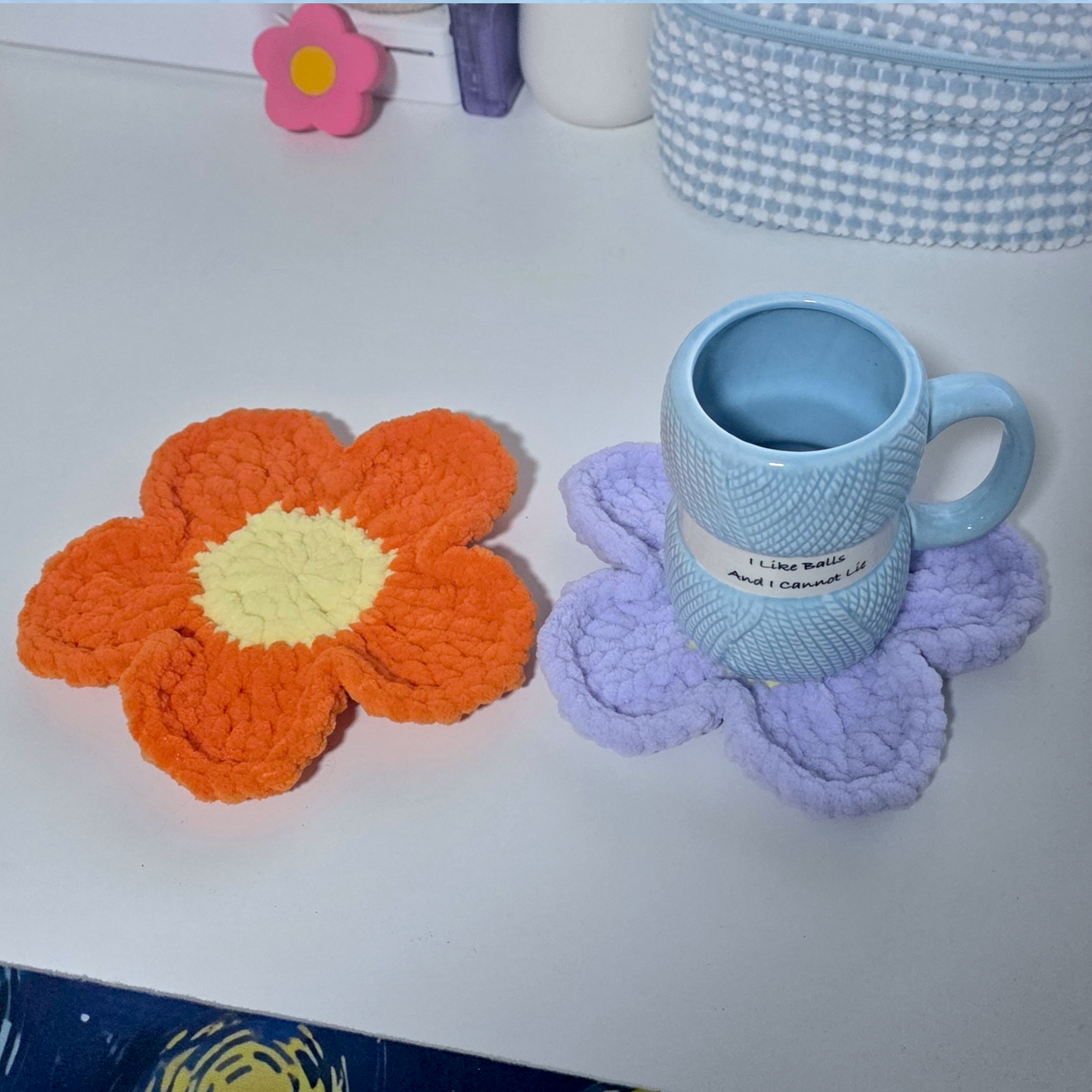 Flower Coaster Crochet Pattern NO SEW