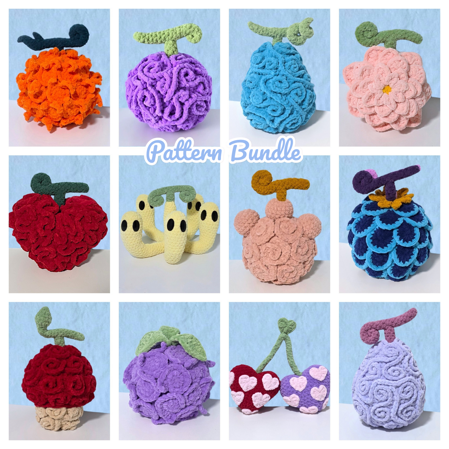 Devil Fruit BUNDLE Crochet Pattern 12 Fruit Designs