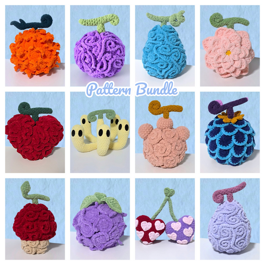 Devil Fruit BUNDLE Crochet Pattern 12 Fruit Designs