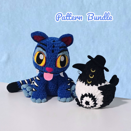 Demon Tiger and Bird Crochet Pattern Bundle