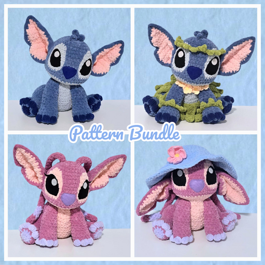 BUNDLE Kauai Monster and Angel Monster Crochet Pattern with Outfit